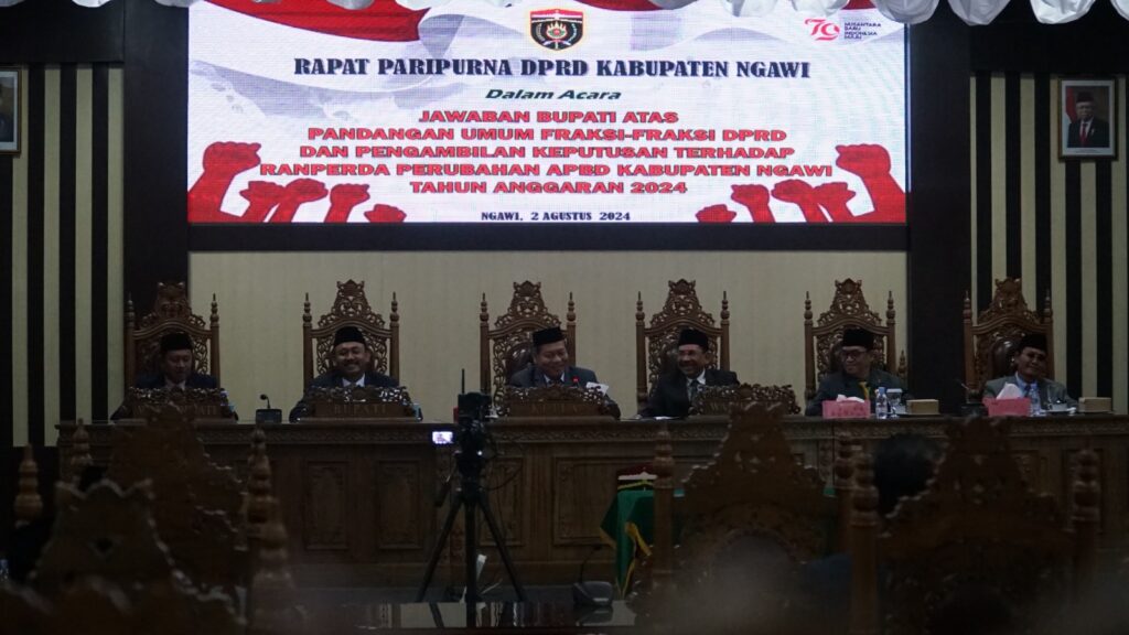 Rapatb Paripurna Ranperda Perubahan APBD Kabupaten Ngawi Tahun Anggaran 2024