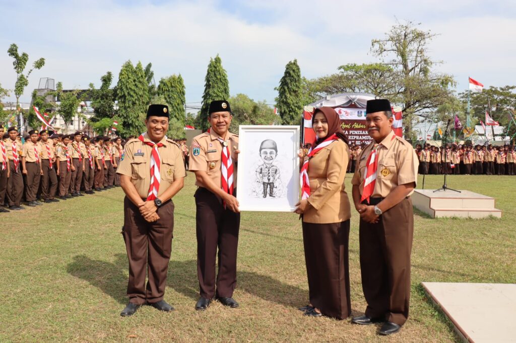 Apel pembukaan kemah Akbar Pramuka Penegak dan Pelatihan Kepramukaan Tingkat Penegak dalam rangka Memperingati Hari Pramuka